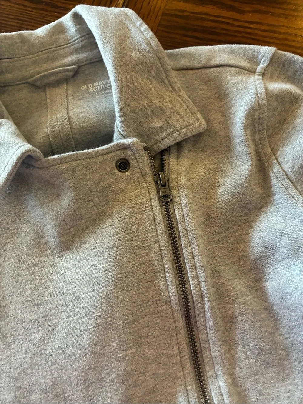 Old Navy Girl Active Grey Jacket Coat Zipper Long Sleeve Cotton Size Large 10-12